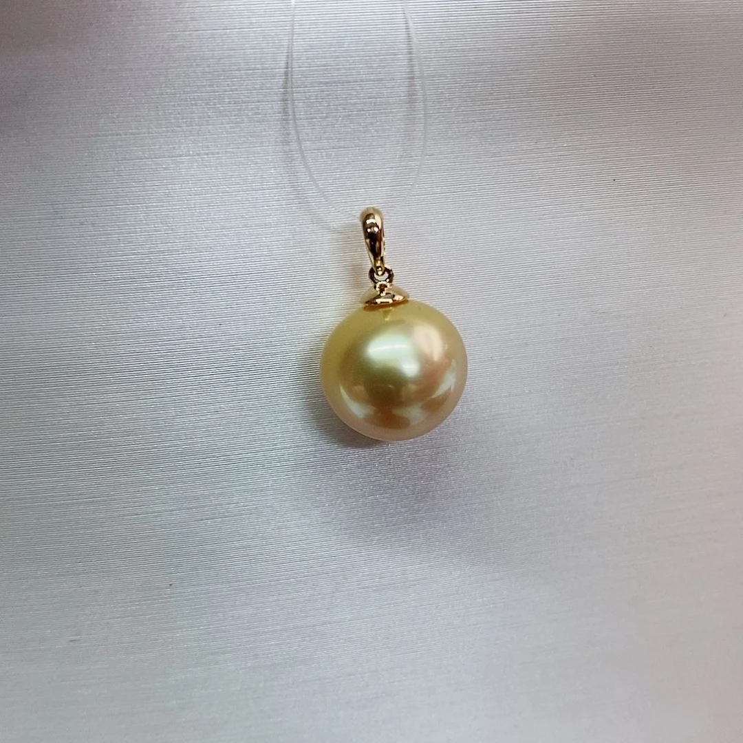吊坠(不含链)18K金镶嵌海水珍珠10-11