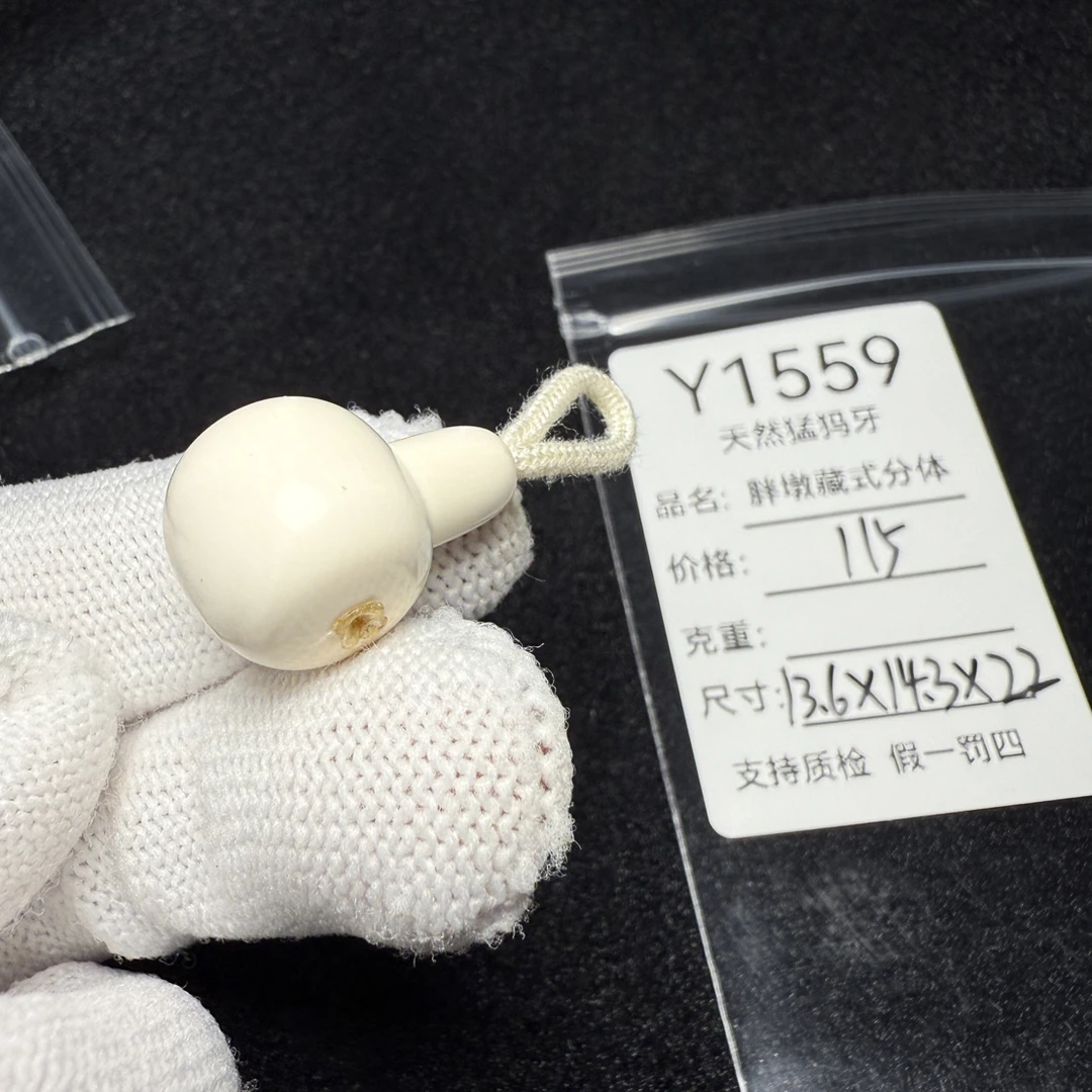 Y1559天然猛犸象牙藏式分体三通胖墩分体13.6*14.3*22mm