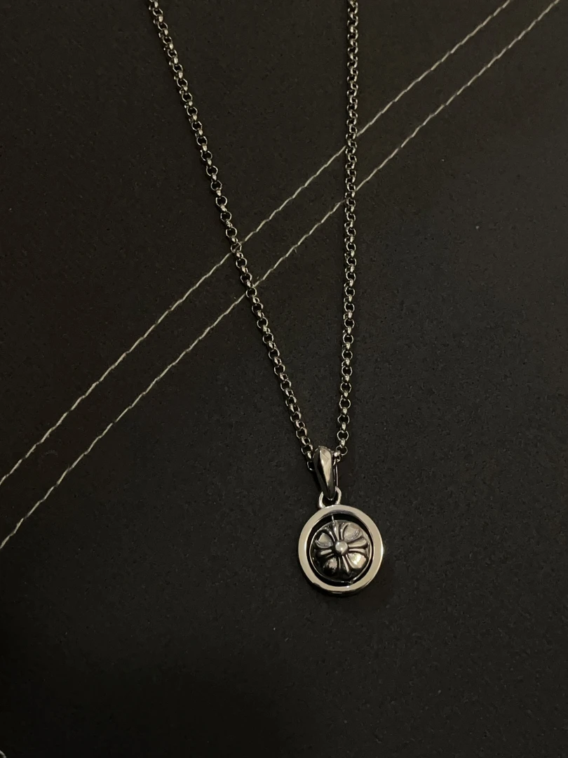 铜合金吊坠 克家个性时来运转小圆饼吊坠项链复古做旧小众