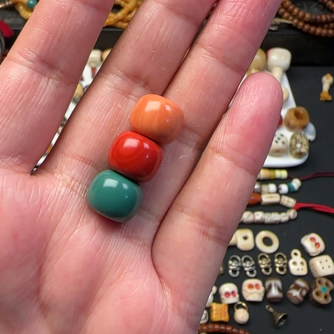 玻璃颈饰半*心琉璃配饰