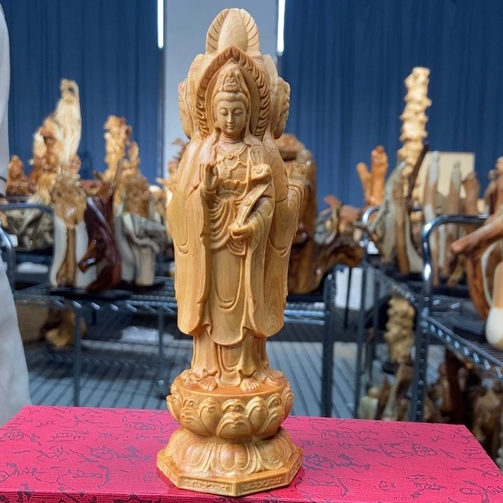 柏木（崖柏）三面观音