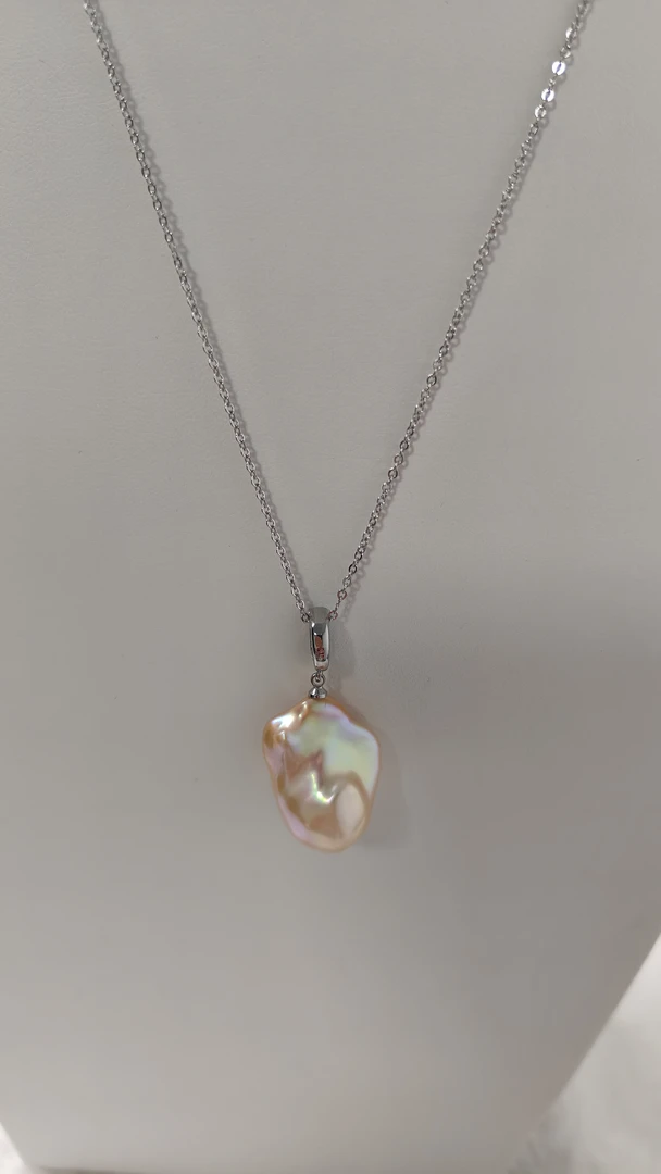 【炫巴】13-15mm淡水珍珠中国红巴洛克万能扣吊坠（赠链）多样性发一