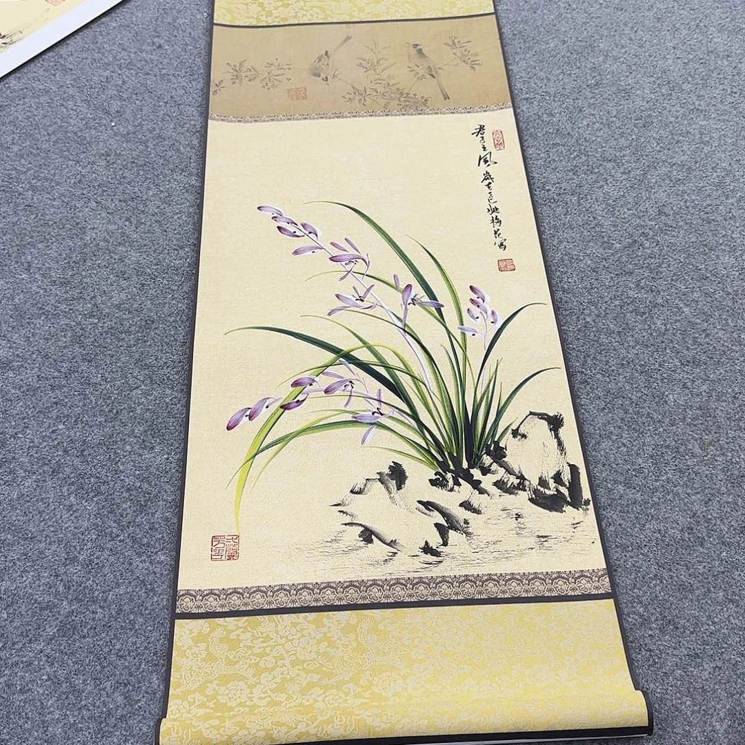 国画国画立体兰花作品