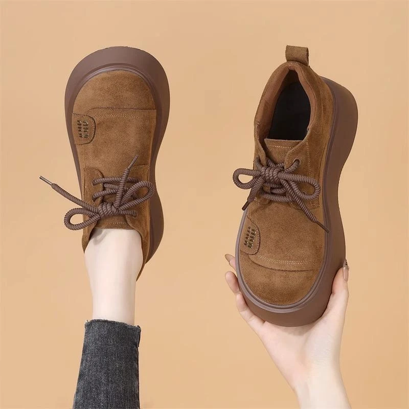 厚底勃肯单鞋女2025年春秋洋气新款软底复古松糕鞋圆头乐福鞋英伦