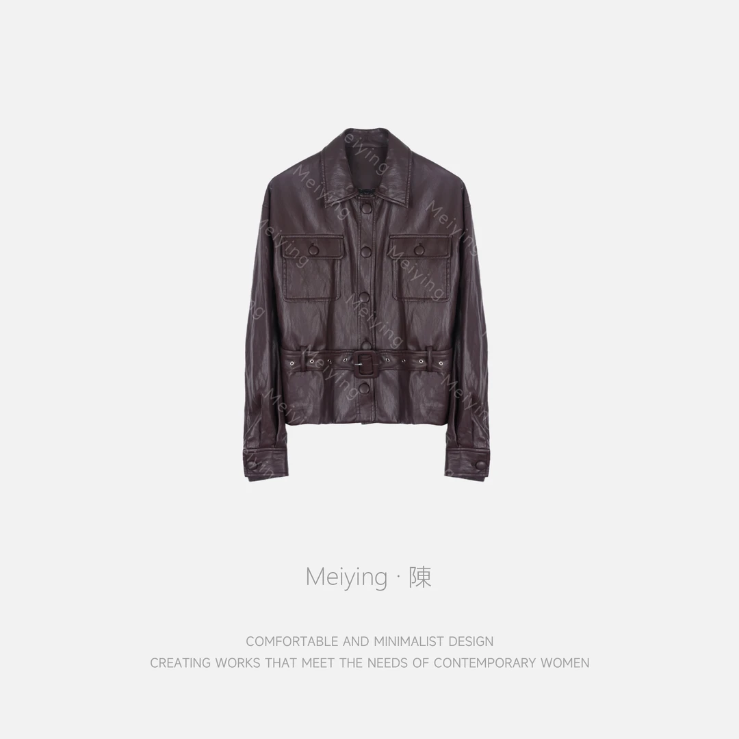 Meiying-“晨谧”收腰皮衣外套YA5QQ001