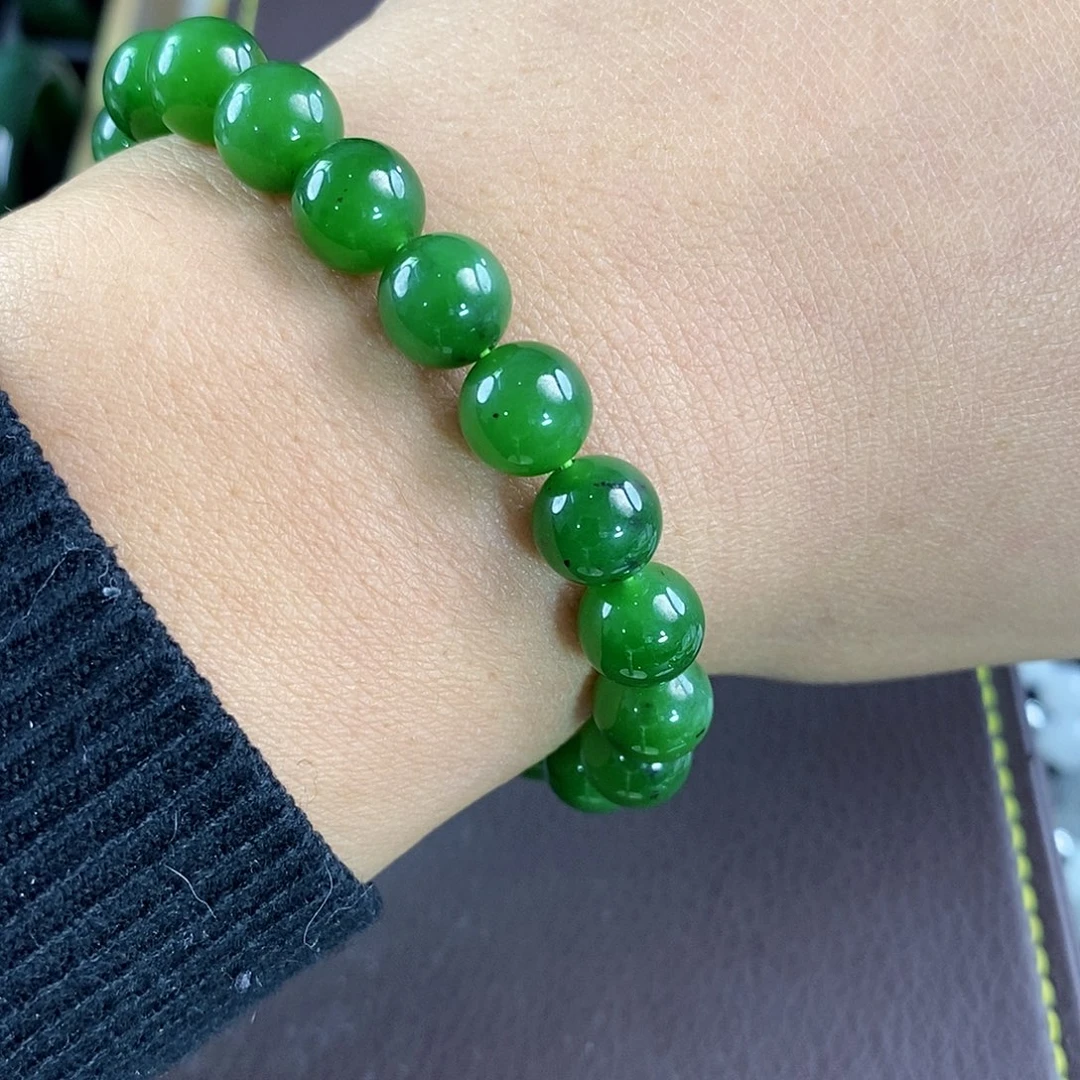 和田玉（碧玉）未镶嵌手链红皮
