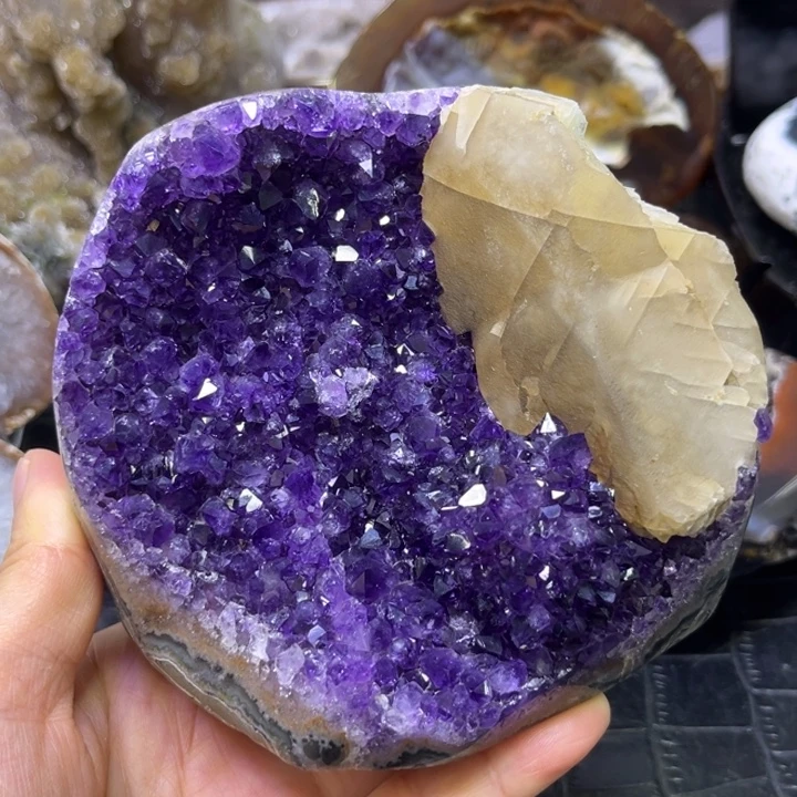 未镶嵌水晶发饰紫晶奇石屏风