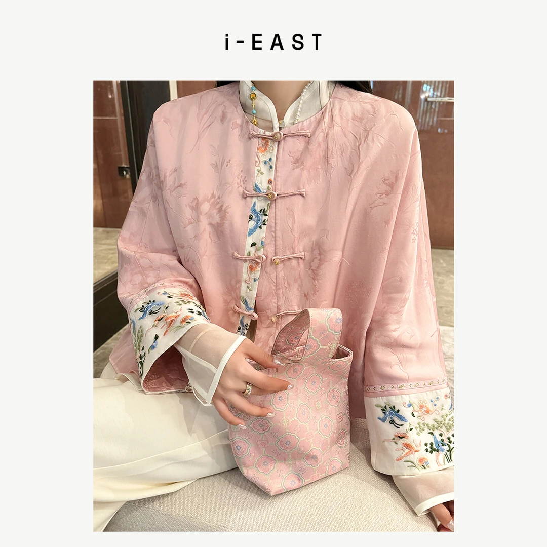 i-EAST 圣得尔花~新中式刺绣提花开衫外套-4C WT41616