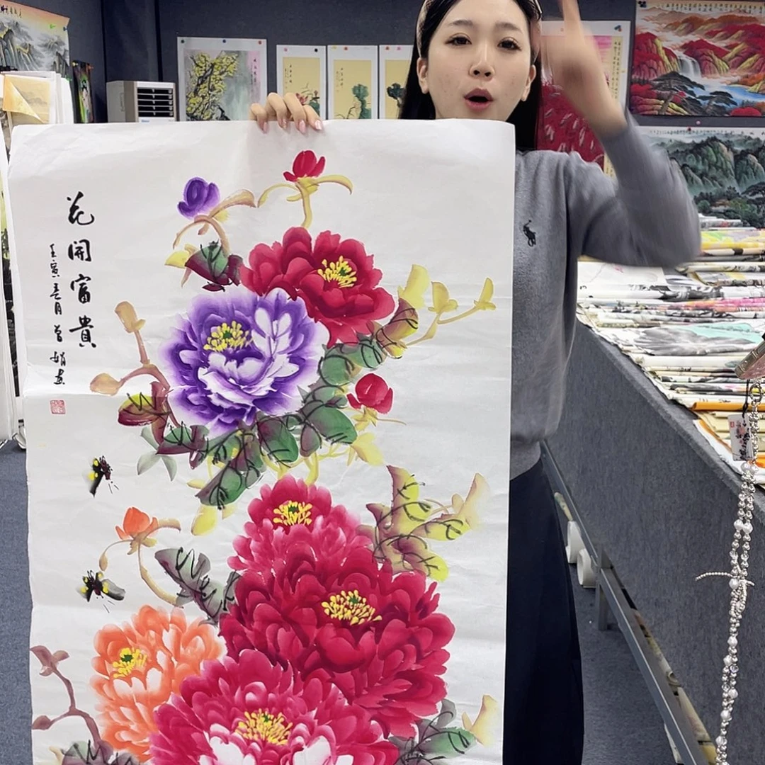 国画作品小姐姐放漏…