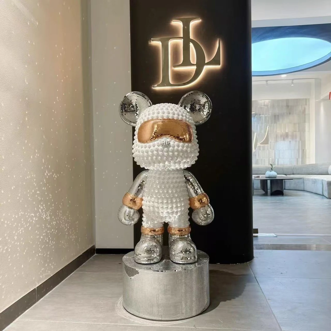 网红暴暴熊客厅落地大摆件玄关处，走廊落地摆件网红打卡地热门