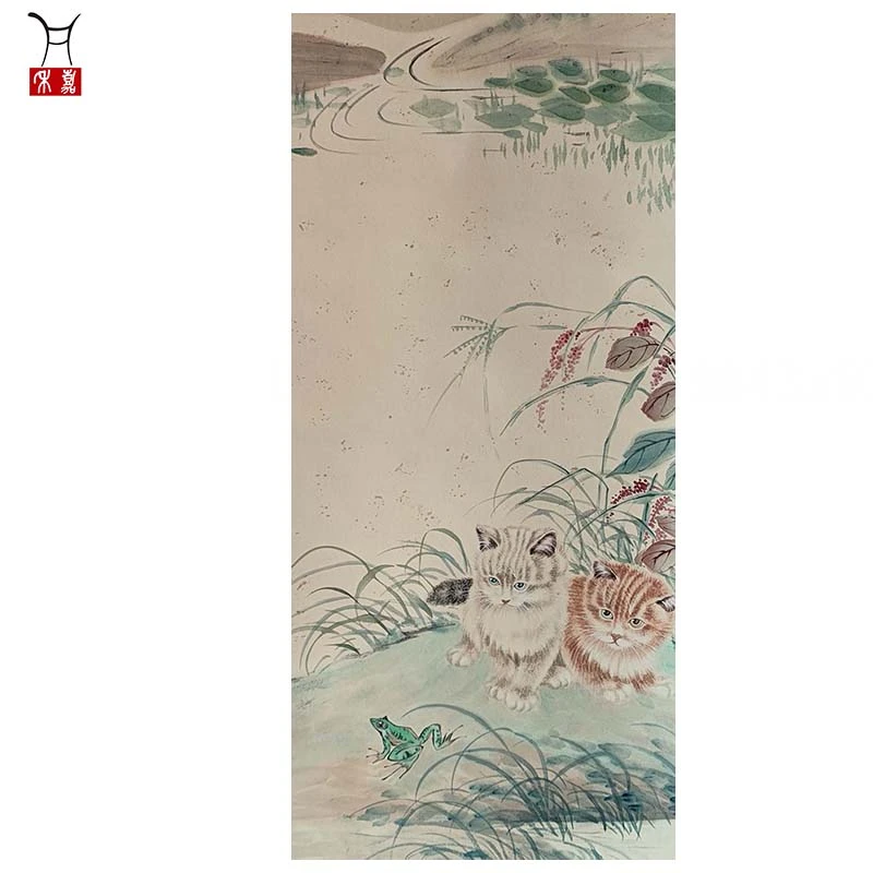 L1025猫立轴43x92/3.5平尺