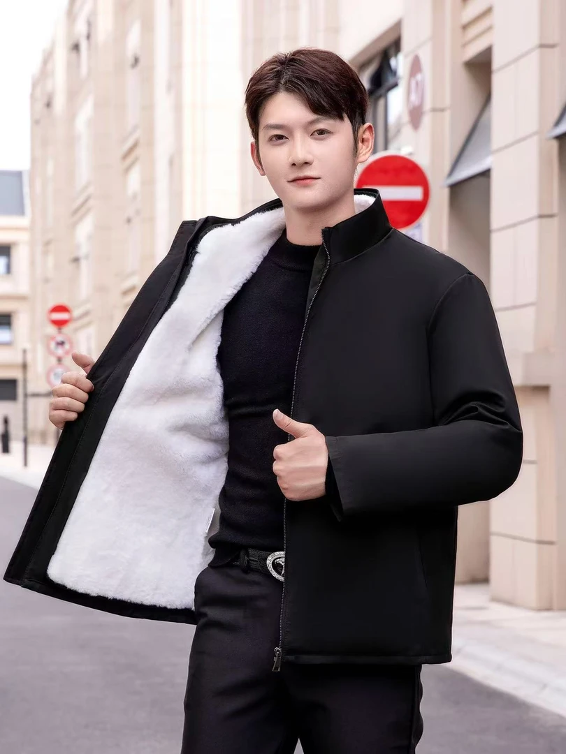 【高品质】羊皮袄内胆可单穿加厚保暖抗风皮毛一体棉服双面