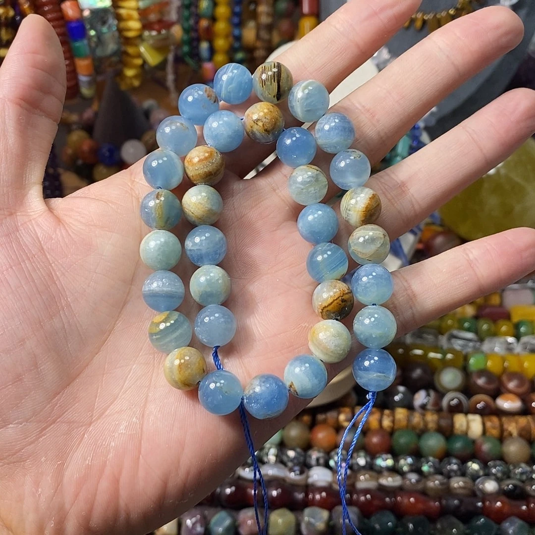 石英质玉未镶嵌，高品蓝方解12mm，