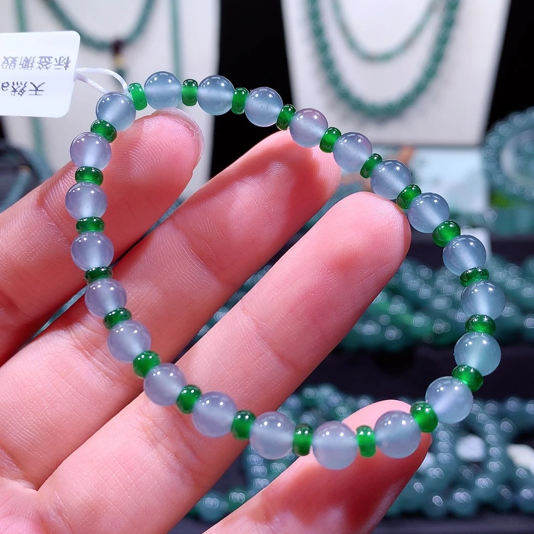 翡翠未镶嵌手链天然a货翡翠手串5.8