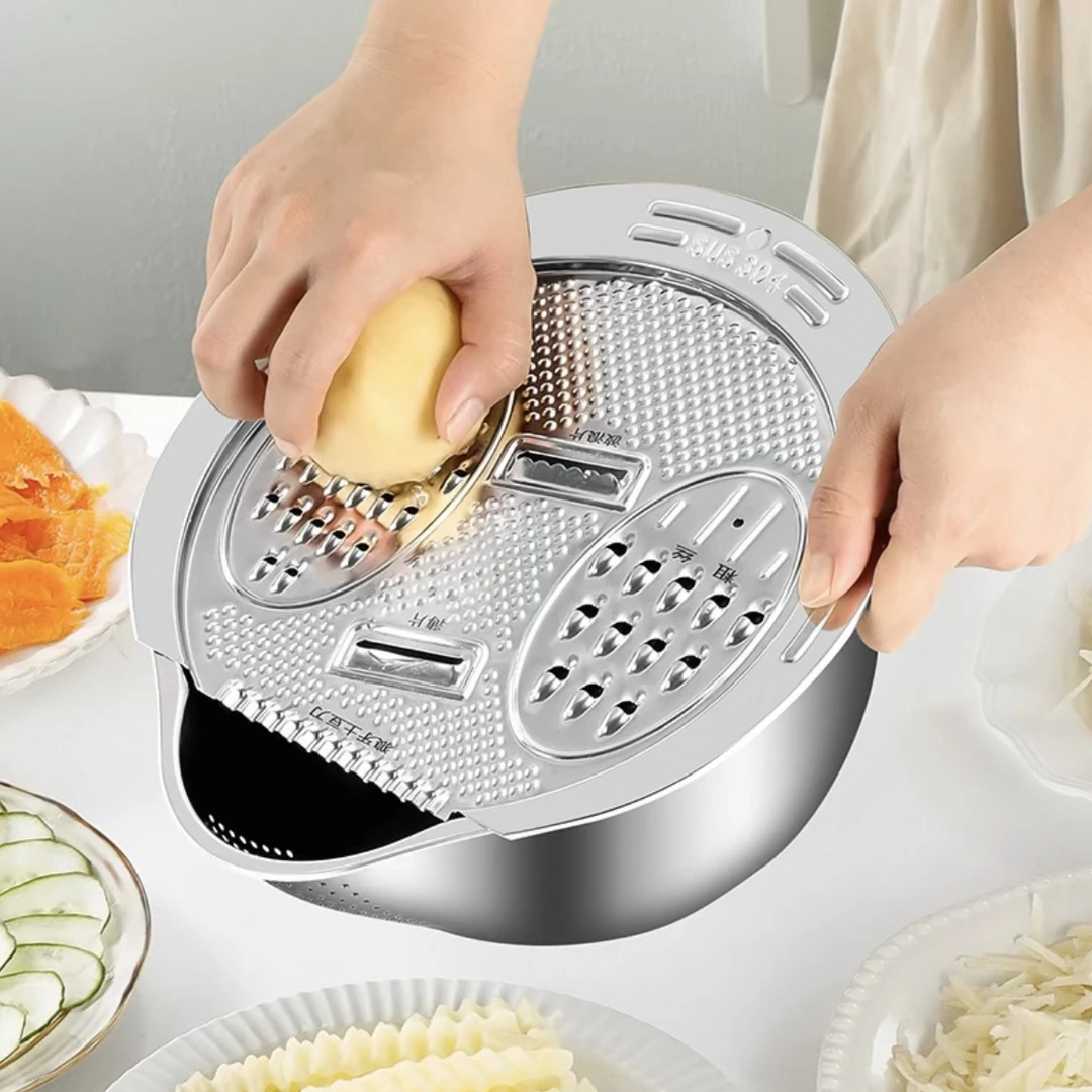 304不锈钢沥水篮刨丝器多功能洗菜盆