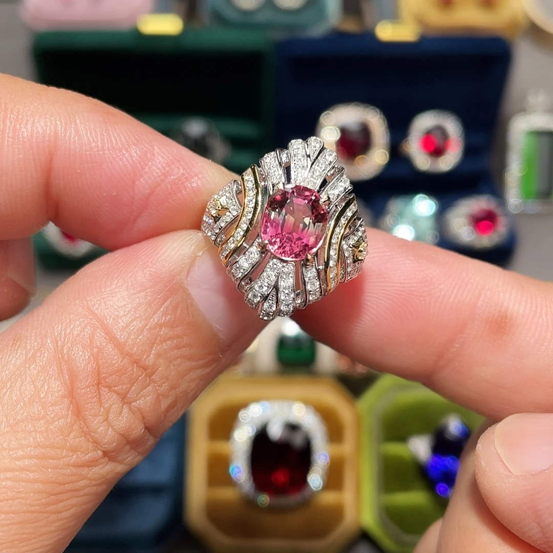 戒指碧玺18K金镶嵌2.05ct