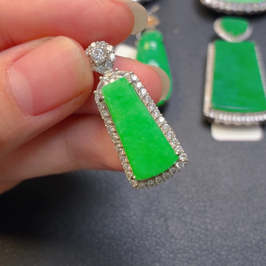 翡翠银S925镶嵌吊坠(不含链)