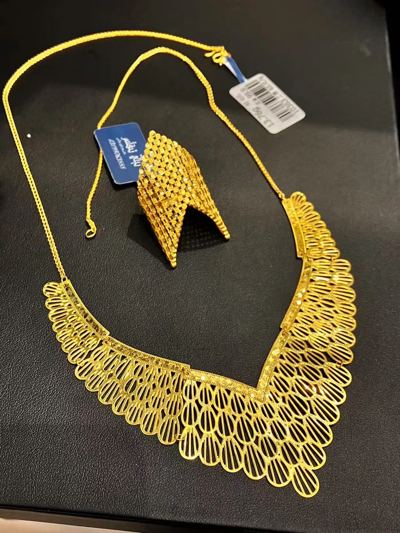 放心黄金店 足金999项链戒指22.47克（货号60】（1号货）