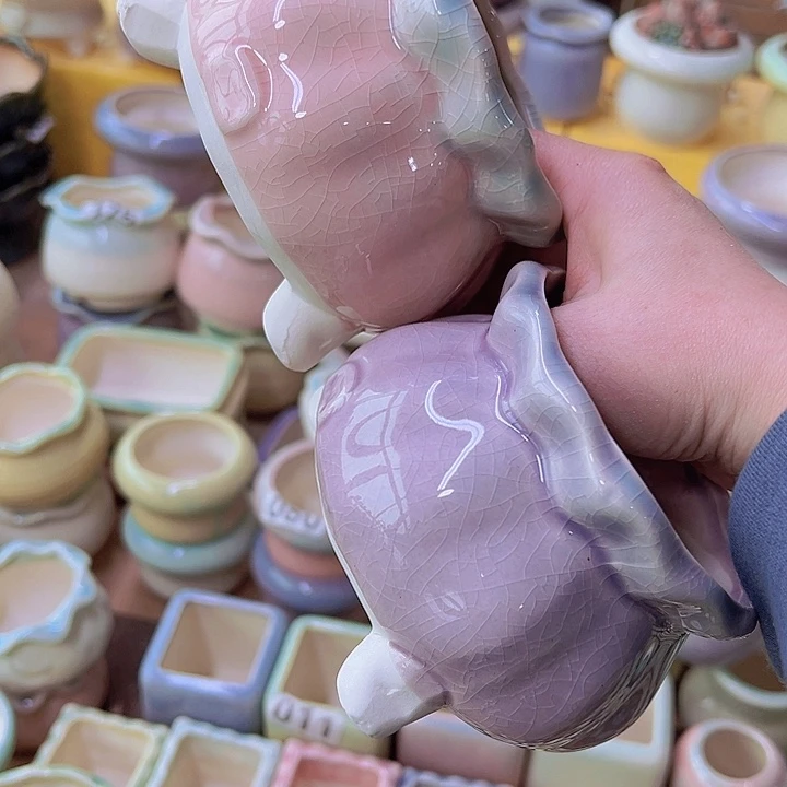 红陶陶瓷花盆当场满12包邮