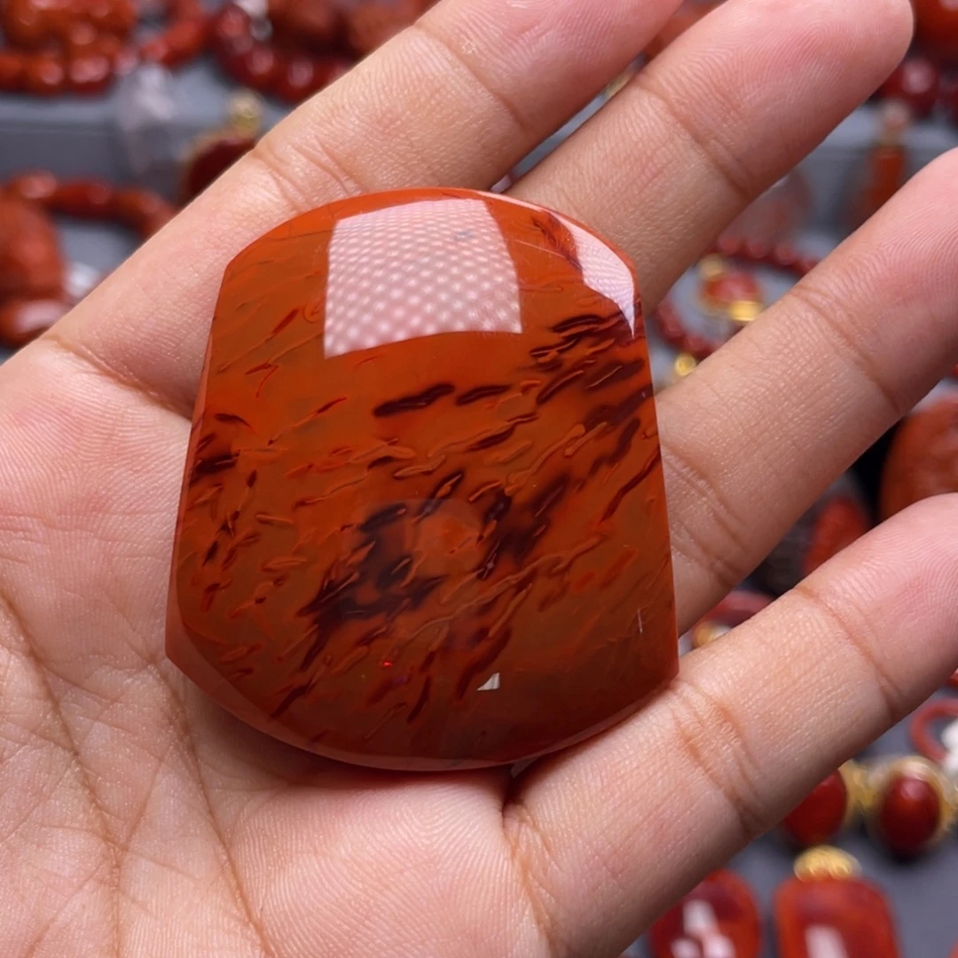 南红玛瑙未镶嵌珠宝奇石无事牌吊坠