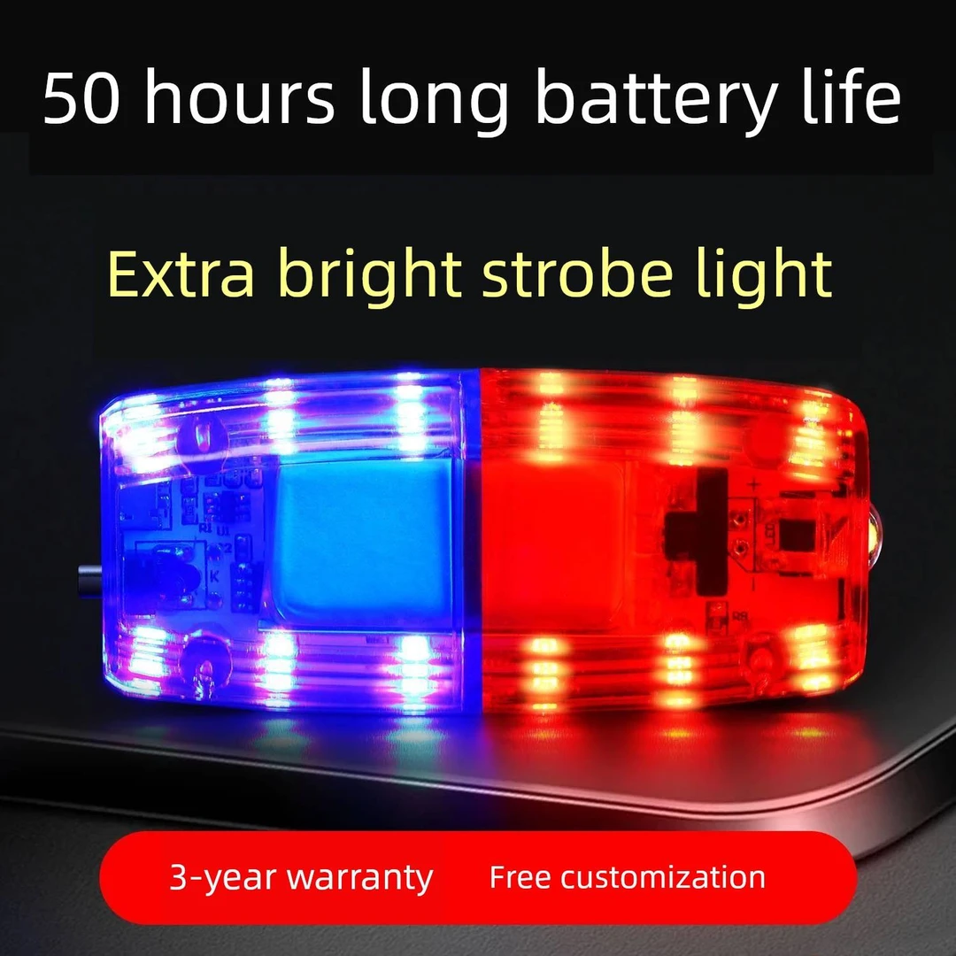 灯夜间闪光灯户外夜间运行安全属性卫生安全警告红蓝闪光充电肩灯