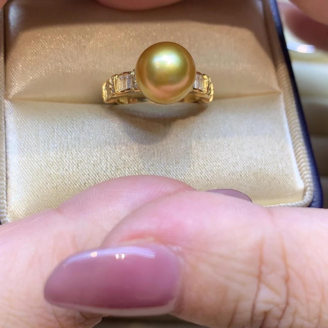 银S925镶嵌戒指海水珍珠