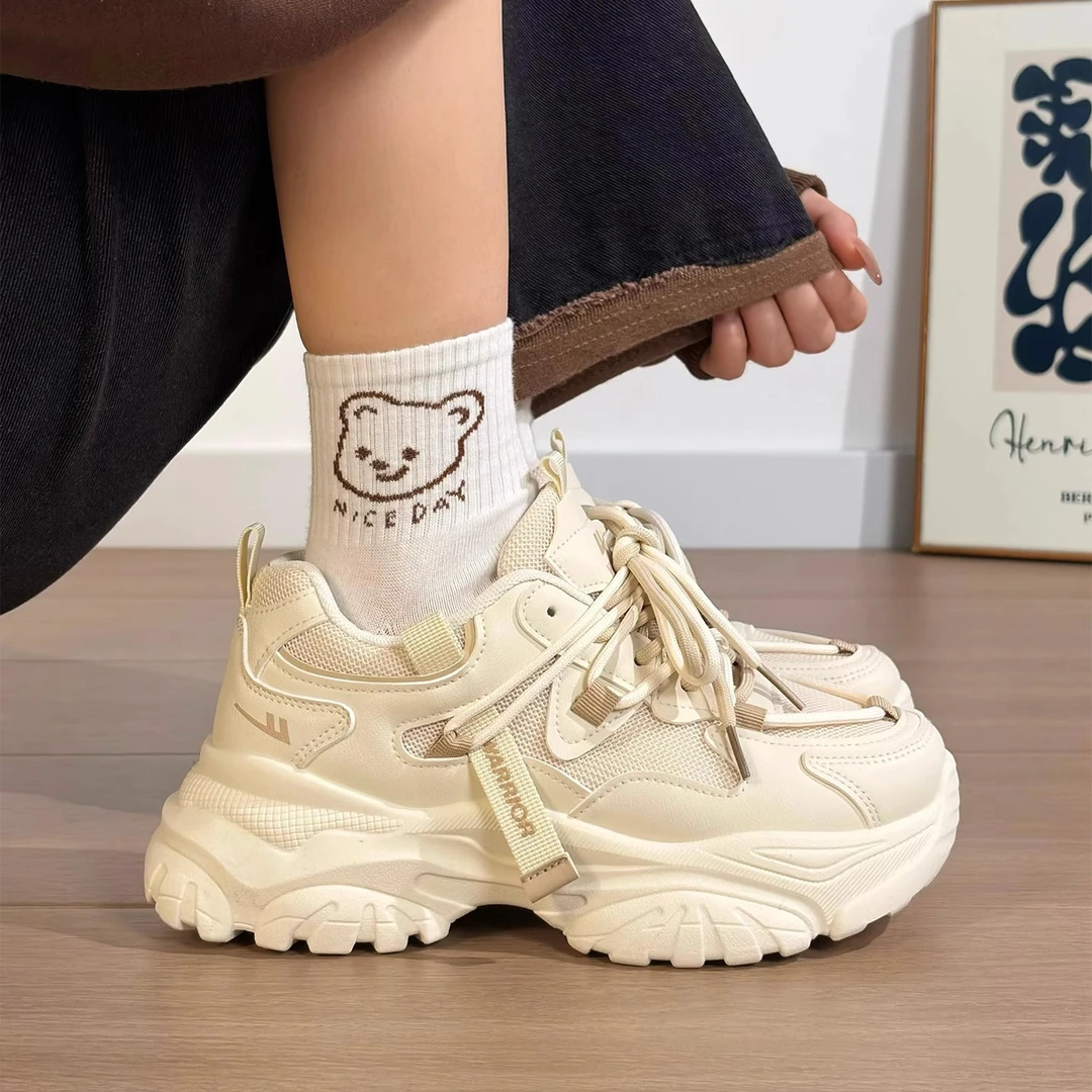 回力厚底老爹鞋女款2025新款夏季网面透气运动鞋子百搭轻便休闲鞋