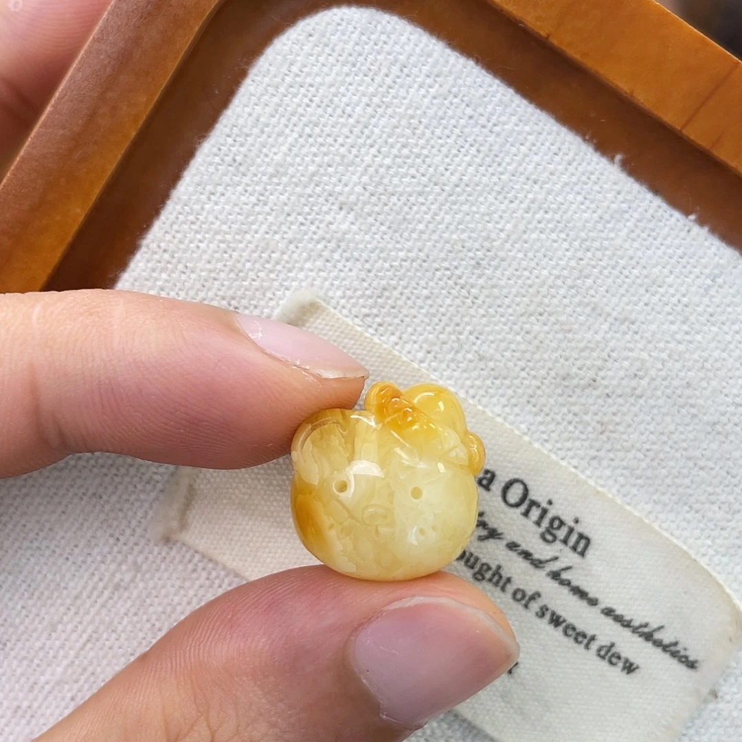 未镶嵌琥珀珠宝奇石猫头