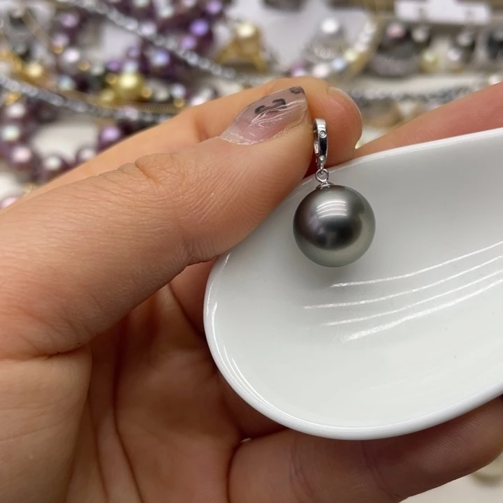海水珍珠吊坠(不含链)18K金镶嵌