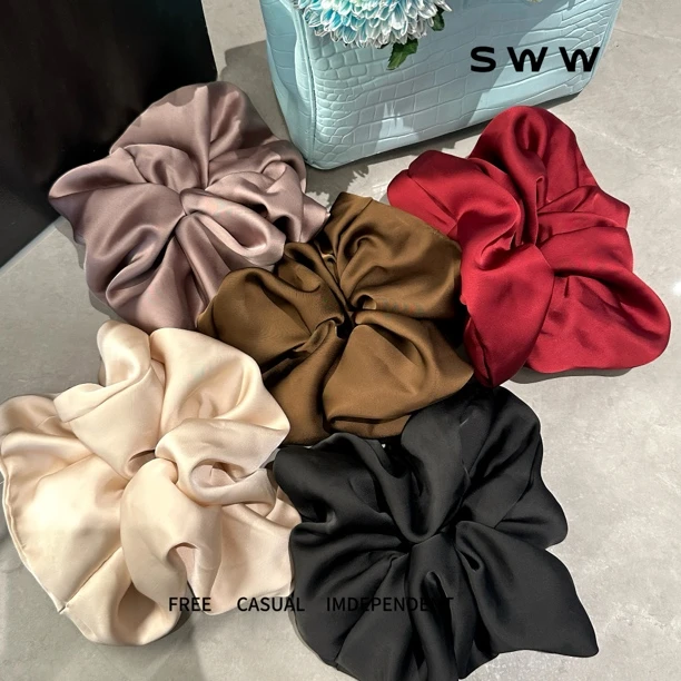 意大利【设计师】醋酸高级缎面超大发圈高级感百搭复古发饰