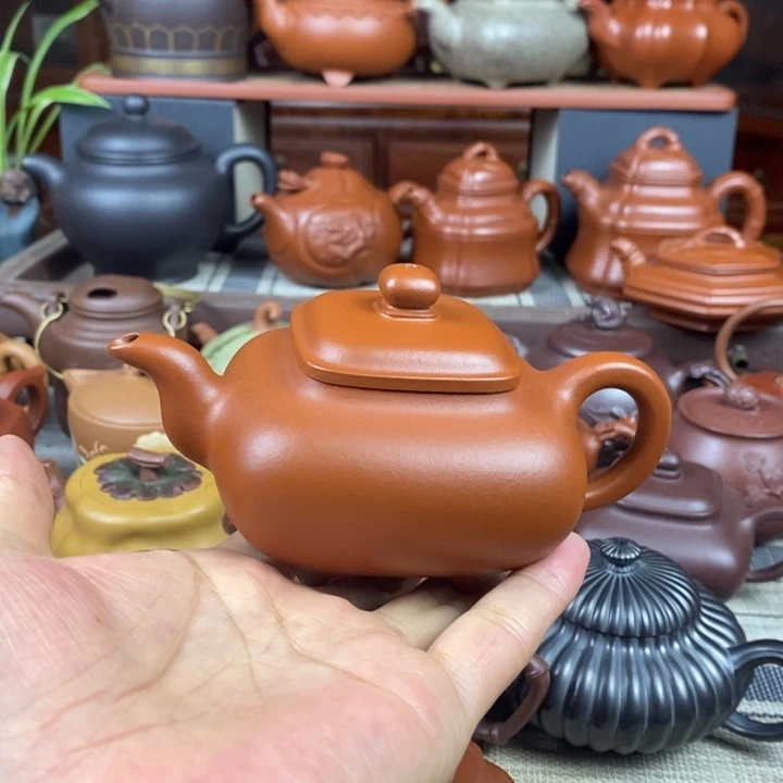紫砂茶壶四方传炉160-220cc原矿赵庄朱泥特价