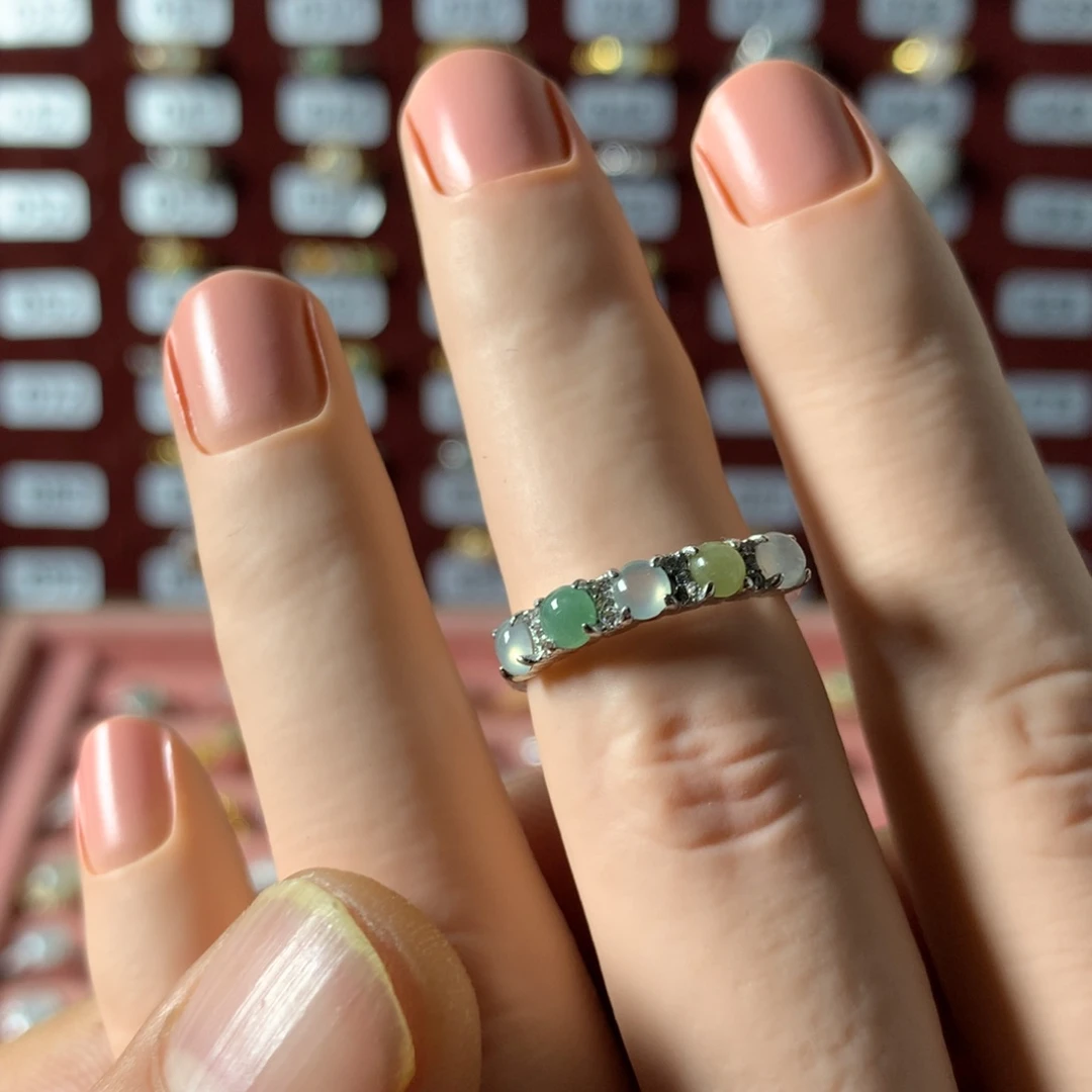 *****翡翠银S925镶嵌戒指681