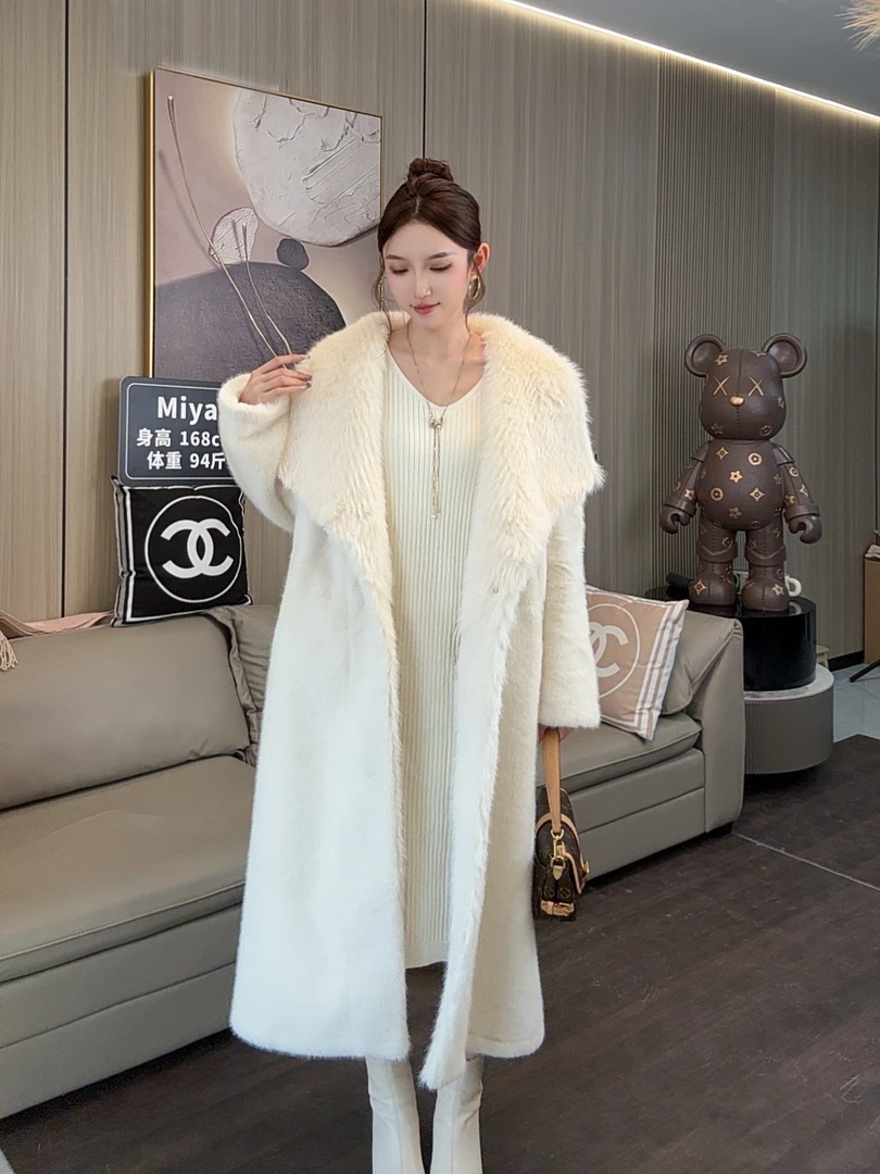 【喵喵定制女装】冬季长款新款气质毛毛轻奢外套网红时尚百搭