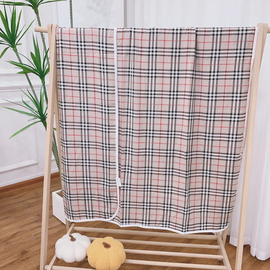 【经典格】凉嗖嗖！好凉快！单人棉绸人造棉双层冷感毯，可铺可盖