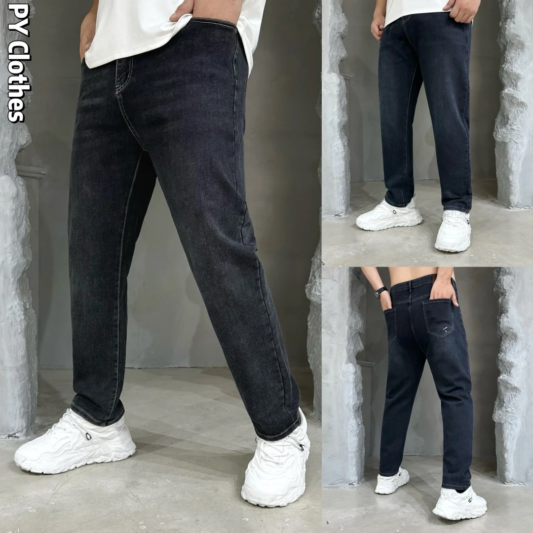 胖语大码男装 2025年秋季新款休闲重工水洗百搭直筒牛仔裤187#M