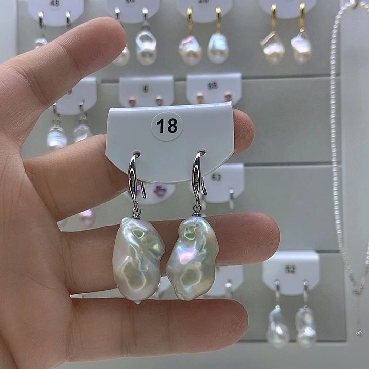 春***天淡水珍珠银S925镶嵌颈饰18