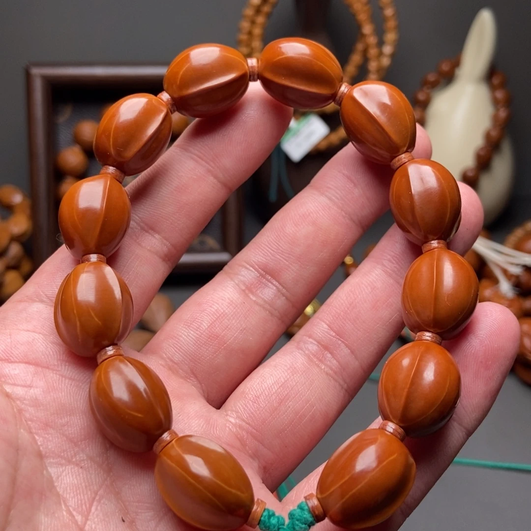 手串/手链橄榄核亮面铁核鲨鱼背 苏工 橄榄核手串