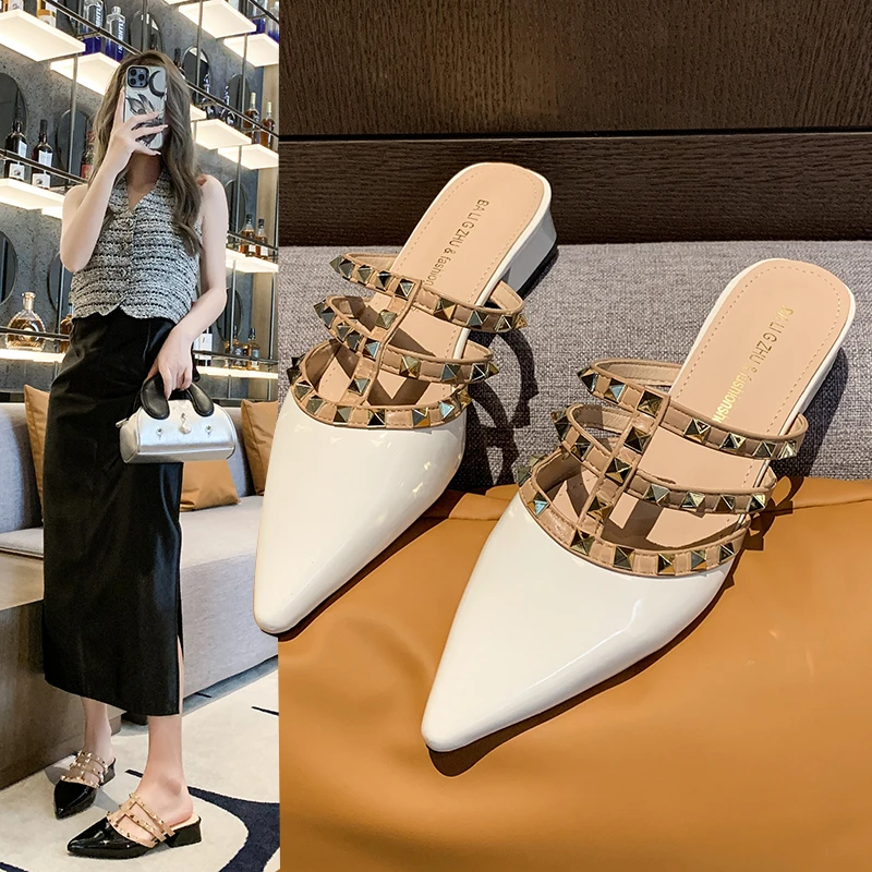 【好物分享】法式高级感铆钉凉拖鞋女2025新款夏季半拖鞋-1813