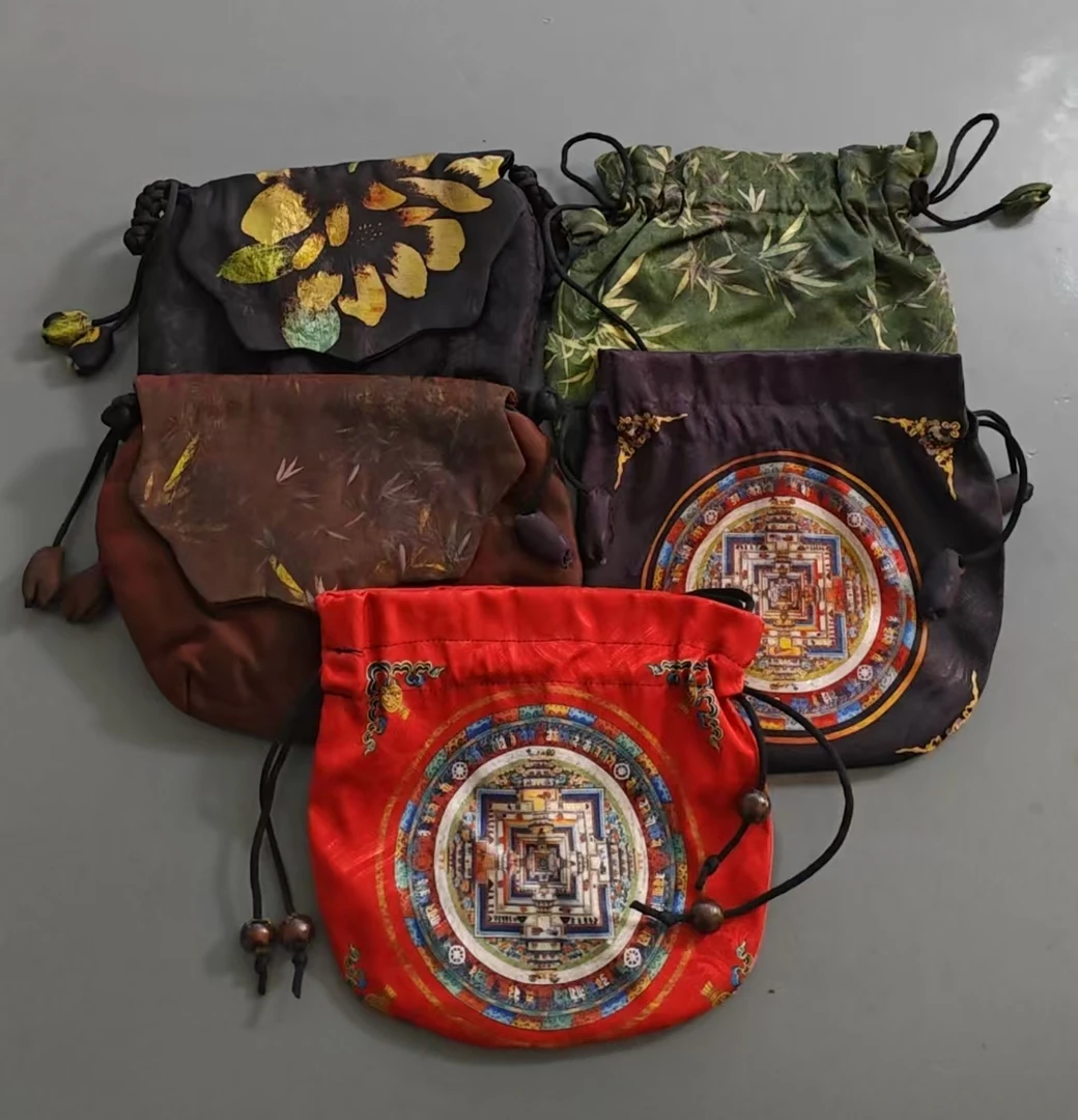 双面款双根一体款磁扣碎花斜挎包大花手机包复古休闲