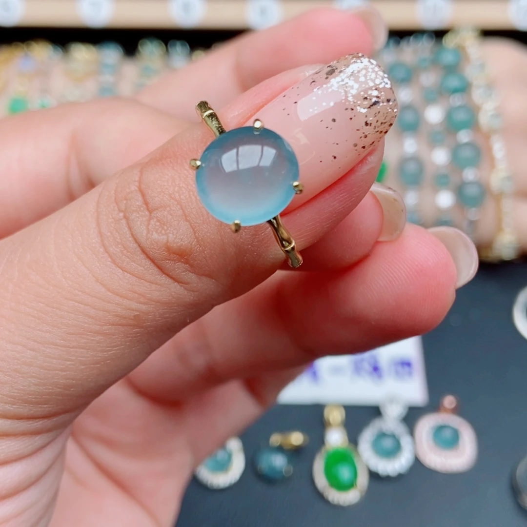 翡翠银S925镶嵌戒指26