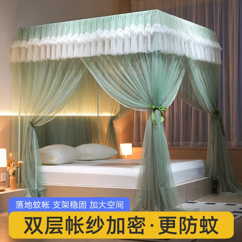 公主风2025新型蚊帐家用2025新款卧室床幔高级感宫廷落地幔纱支架