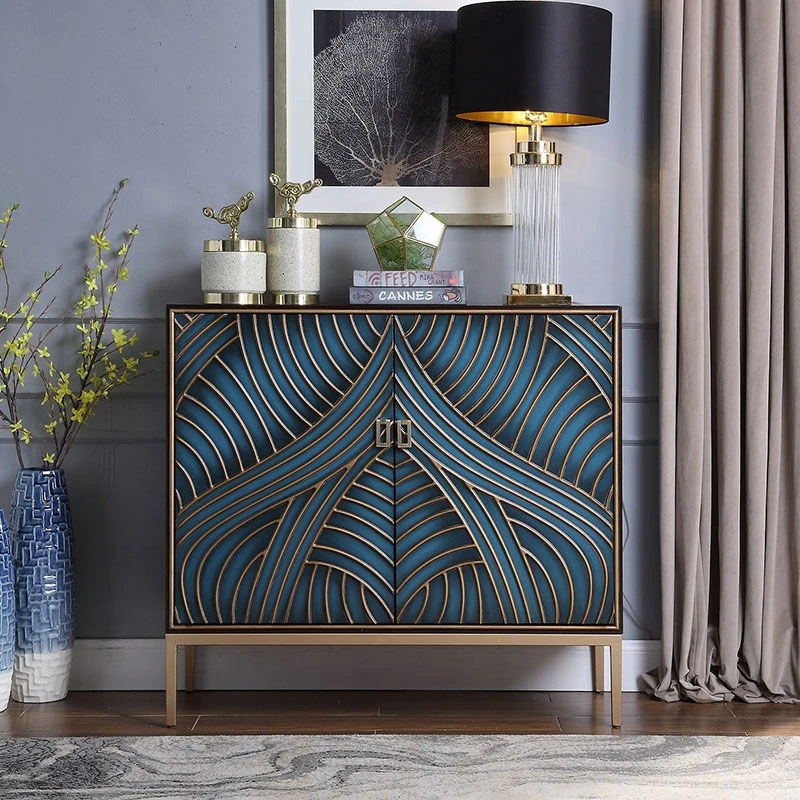 梵高轻奢风格玄关鞋柜一体大容量超薄收纳柜客厅进门装饰柜