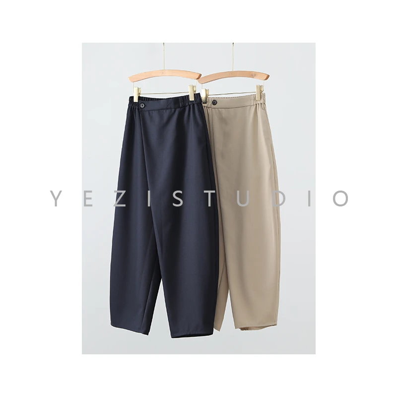 “藏肉系列”斜边扣设计师阔腿镰刀裤23223826