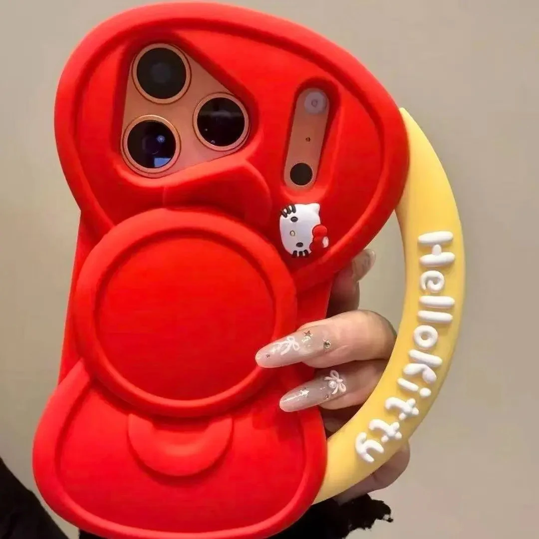 立体蝴蝶结红色手提包适用iPhone17promax/16手机壳15硅胶14新款