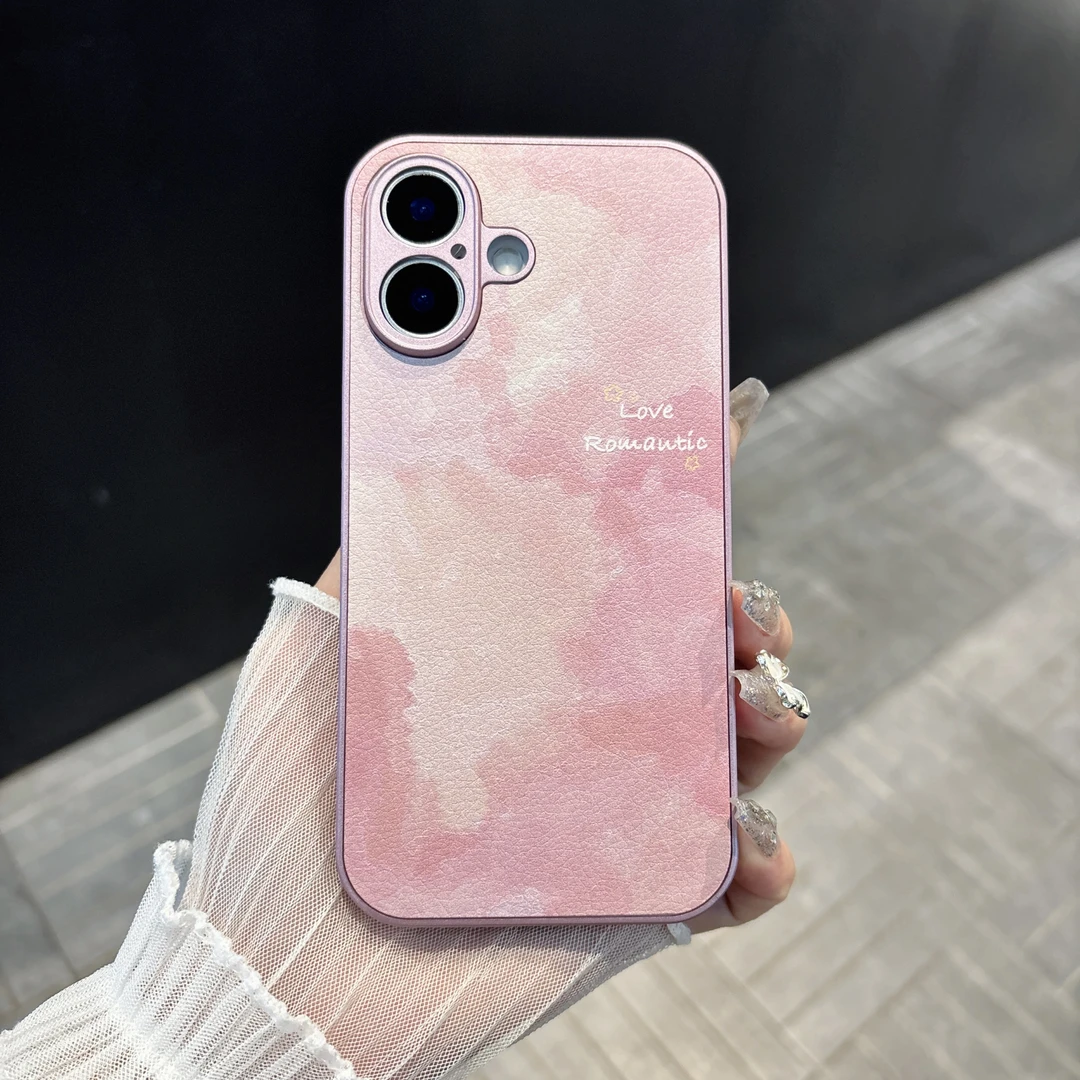 金属漆皮纹适用iPhone16苹果/华为荣耀/oppo/vivo/小米防摔手机壳