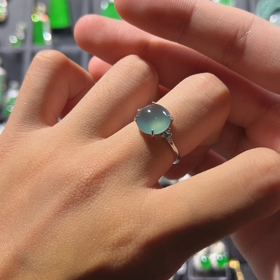 翡翠银S925镶嵌戒指