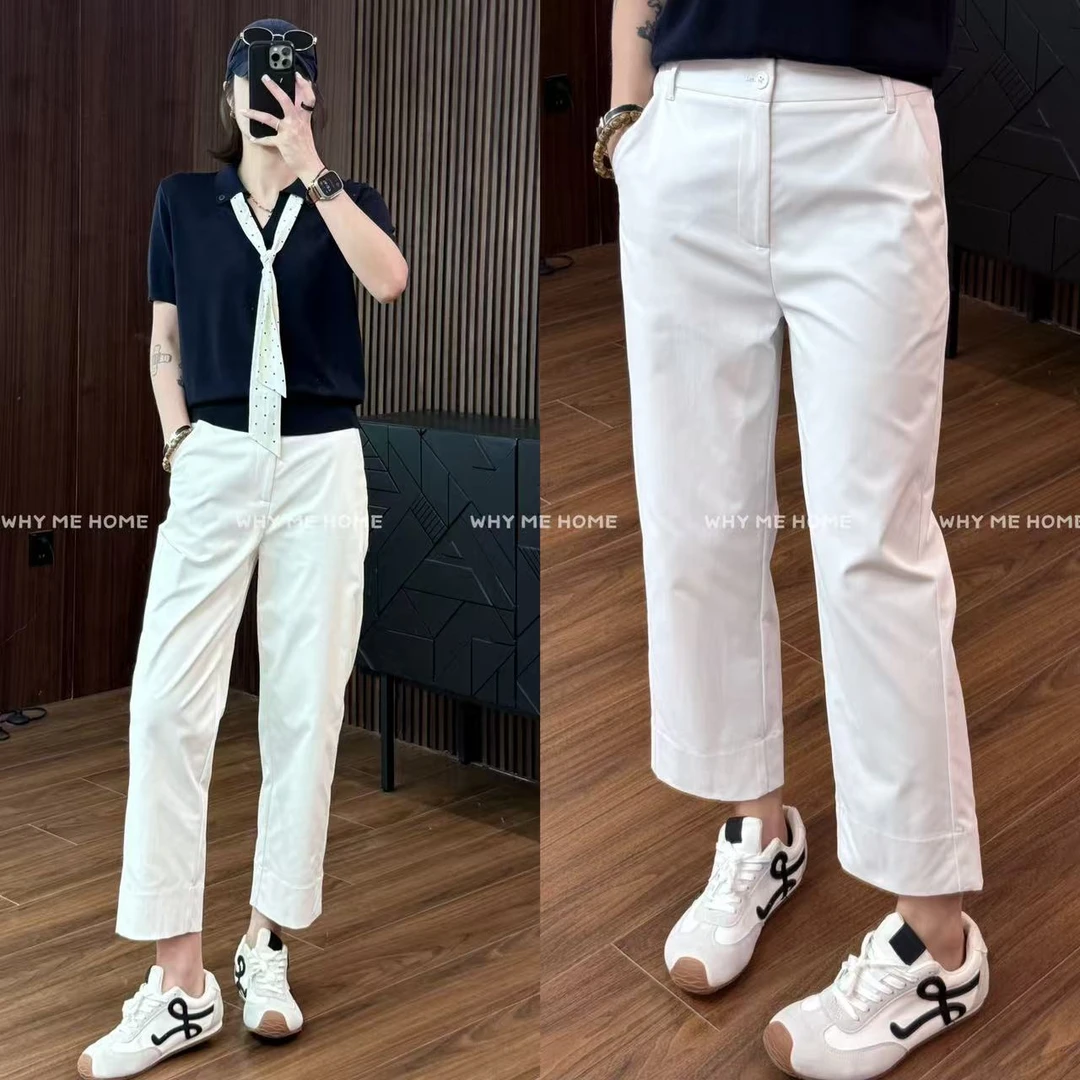 【十月-升级香香一抹平】高端定制舒柔特不打褶后开叉九分裤30275