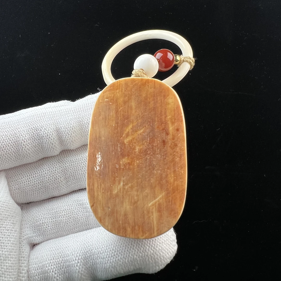 P4429天然猛犸牙金皮肥皂 无事牌29*49*23mm支持鉴定 假一罚四