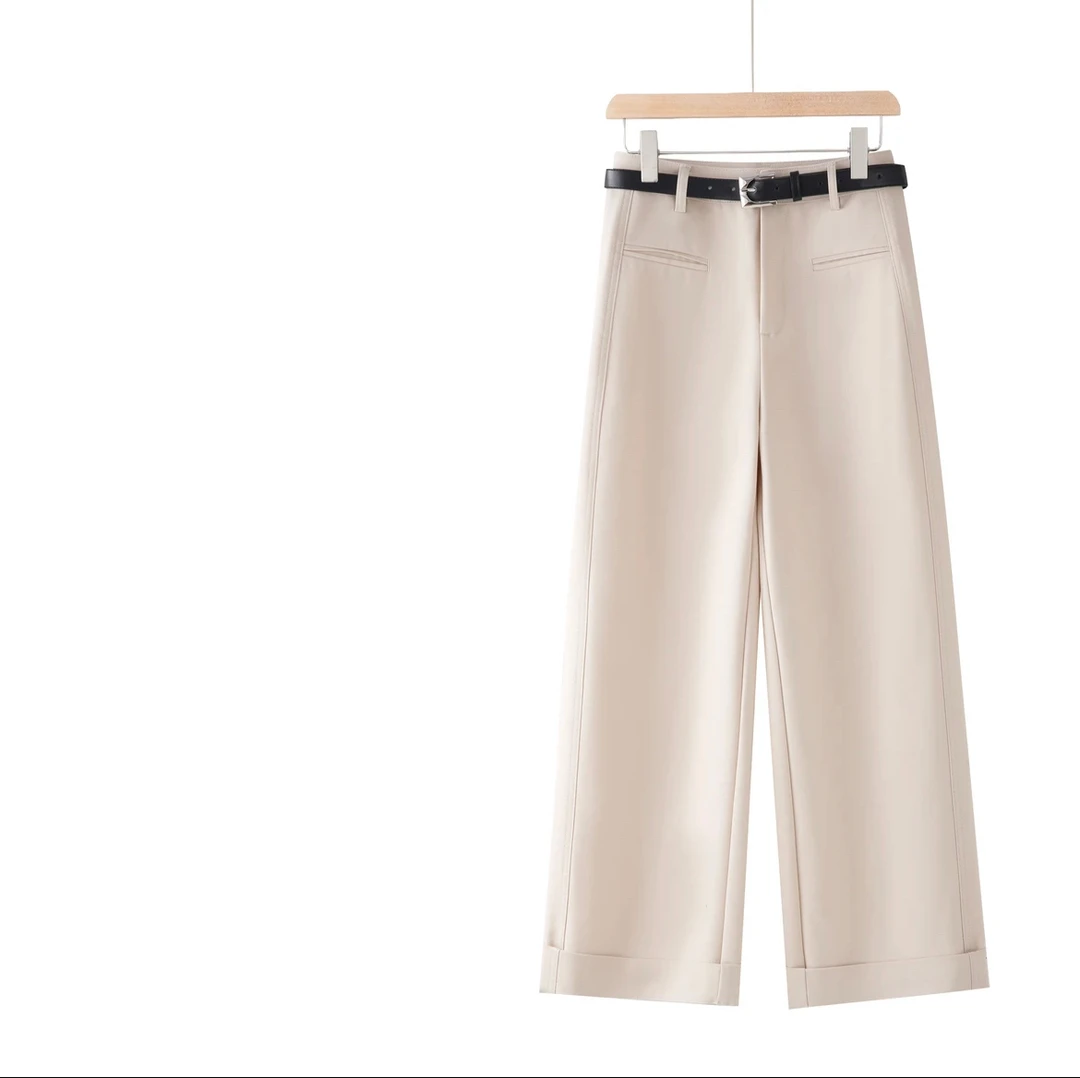 玛瑞施新款【阔腿】新款高腰显瘦直筒阔腿裤K1009