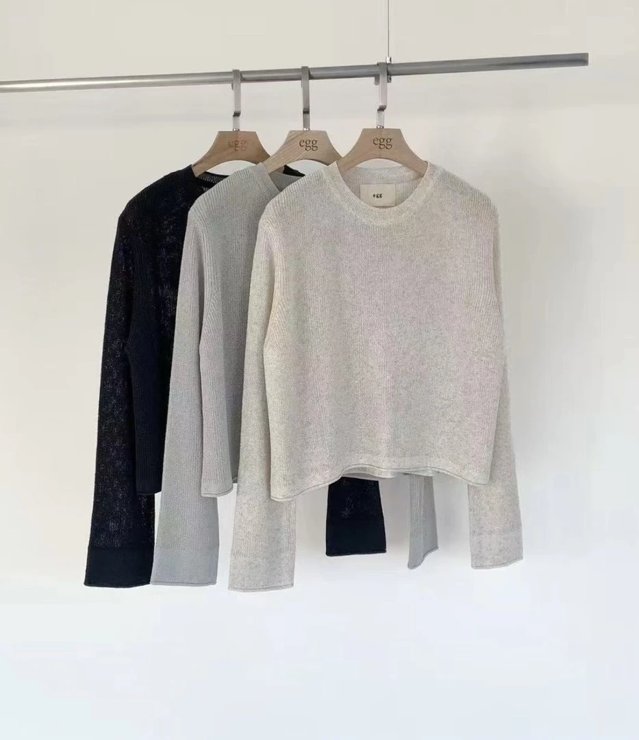 Egg显瘦百搭镂空针织